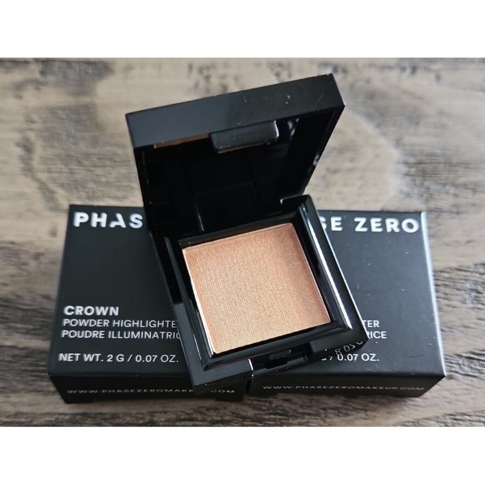 Set Of 2 PHASE ZERO ~ Crown Powder Highlighter ~ 2g 0.07 Oz mini NEW
